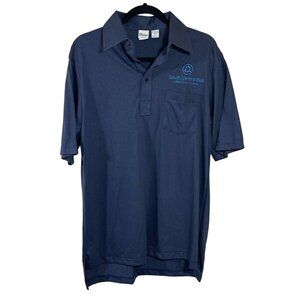 VTG Brimar Work Polo South Central Bell Navy Blue Size L Large Made in USA